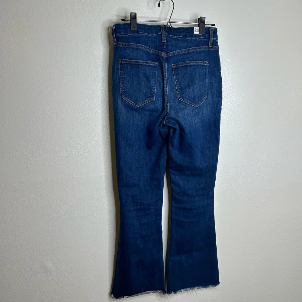Frank & Eileen Flannigan Dark Wash Flare Jean Raw Hem Size 29